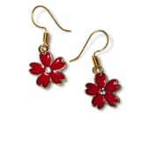 Red Flower Earrings