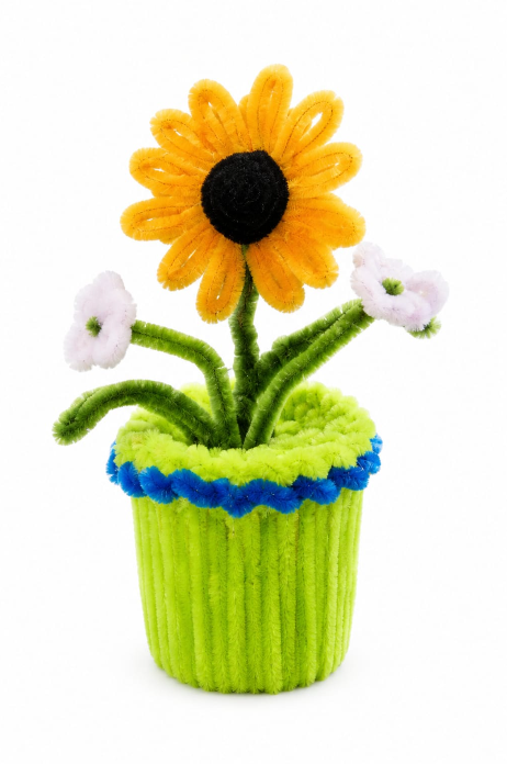 Handmade Sunflower Pipe Cleaner Flower Pot