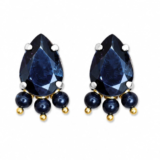 Midnight Blue Teardrop Stud Earrings – Majestic Crystal Drop Jewelry
