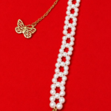 Handmade Woven Pearl Lace Bracelet