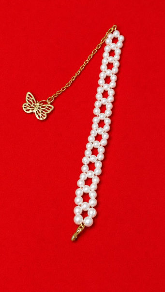 Handmade Woven Pearl Lace Bracelet