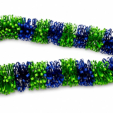 Vibrant Blue & Green Ribbon Celebration Lei – Handcrafted Festive Ribbon Garland